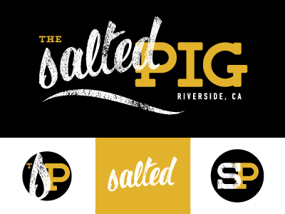 Salted Pig Concept bar gastropub lettering logo logotype pig restaurant salt
