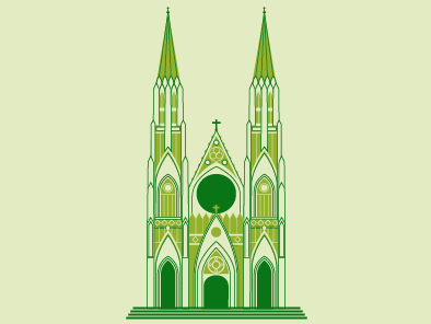 St. Patrick's Cathedral Icon cathedral icon st. patricks day green