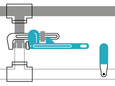 Plumbing WIP pipes plumbing water wrench