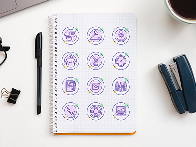 A new custom set of vector icons for a web site or emails