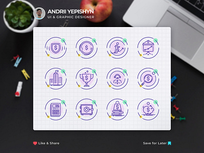 Custom set of vector icons for a web site