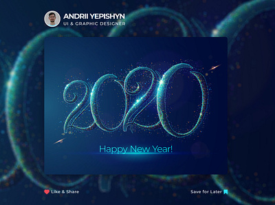 Happy New Year! 2020 art blue design digits dots dotwork graphic design graphicdesign happy holidays happy new year illustration landing page illustration new year particles typogaphy vector wish year