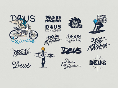 Deus Ex Machina calligraphy design illustration type