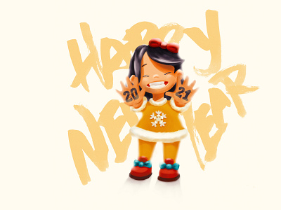 Happy New Year 2021 calligraphy character characterdesign design illustration lettering type