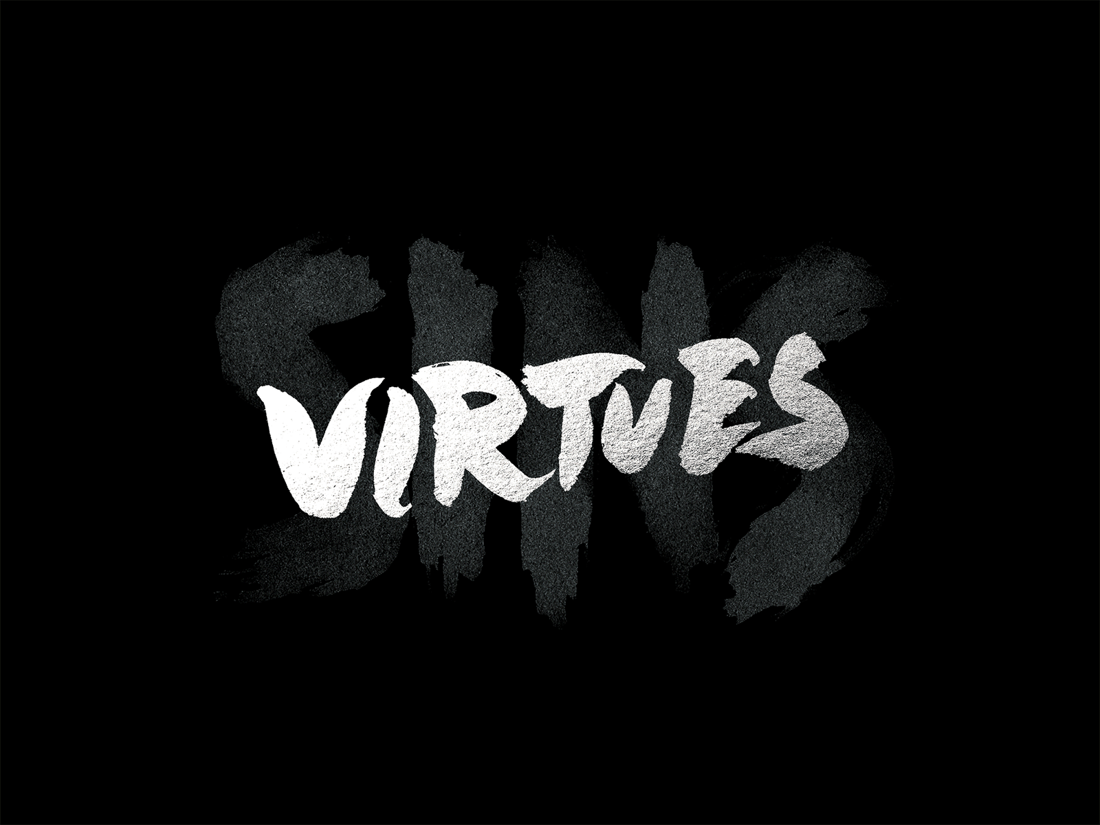 Virtues vs Sins calligraphy design lettering type