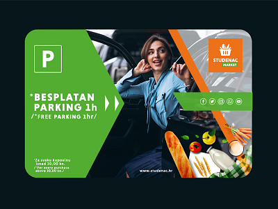 Parking card for Retail store advertising brand design brand identity visual identity