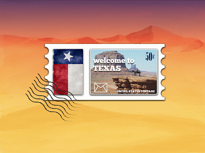 Stamp to Texas adobe photoshop dribbbleweeklywarmup illustration