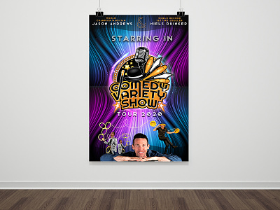 Poster for Comedy Variety Show adobe illustrator advertising brand design comedians comedy design poster poster design variety wacom intuos