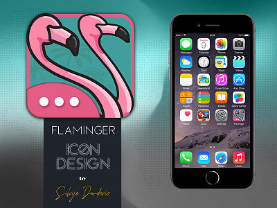 Communications App Icon Design - Flaminger application communication flamingo icon icon design