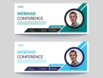 Creative conference web banner design business banner conference banner creative banner illustration online speaker web banner