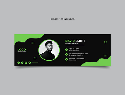 Professional Email signature template banner design. banner design email signature illustration professional template