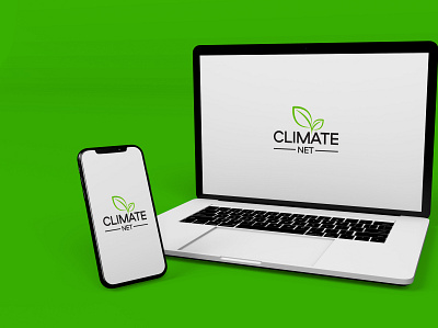 Climate Natural company Logo + Mobile or laptop design branding business logo creative logo laptop logo design mobile modern logo natural unique logo