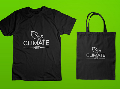 Climate Natural company Logo + T-shirt or bag Design branding business logo creative logo illustration logo design modern logo natural logo shopping bag t shirt unique logo