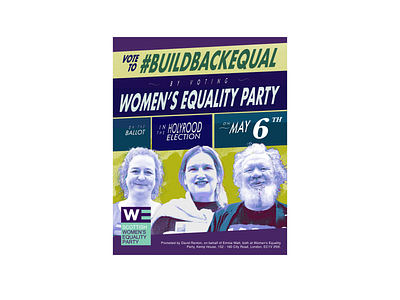 POSTERS - ELECTION CAMPAIGN FOR WOMEN'S EQUALITY PARTY board bulletin noticeboard poster style