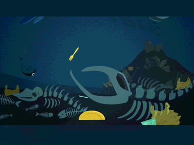 Broken System [Animated] animals animation design fish marine ocean plastic pollution sea trash water