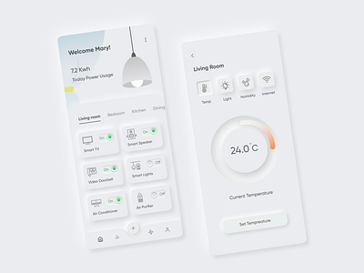 Neumorphism Smart Home App app design mobile app mobile app design neomorphism neumorphism neumorphism app neumorphism design neumorphism ui smart home smart home app ui ui design