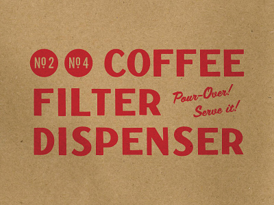 Coffee Filter Dispenser packaging typography