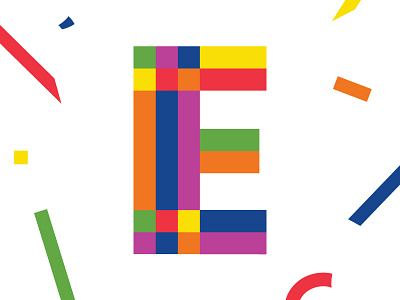 Confetti Letter 'E' confetti custom geometric lettering pride type