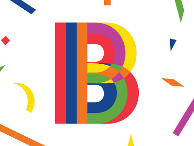 Confetti Letter 'B' confetti custom geometric lettering pride type