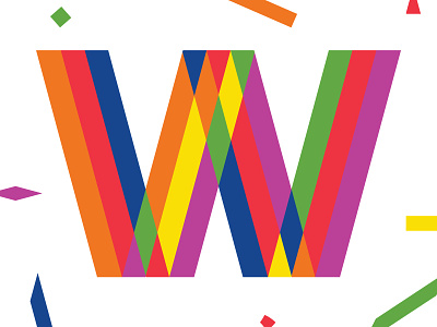 Confetti Letter 'W' confetti custom geometric lettering pride type