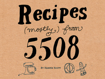 cookbook cover book hand lettering screenprinting