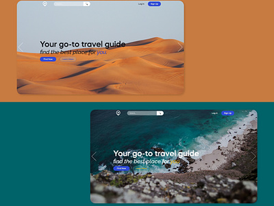 Web Layout Design for Travel Guide Site adobe xd layout layout design mockup