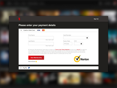 #DailyUI : Day 2 - Netflix Checkout Redesign