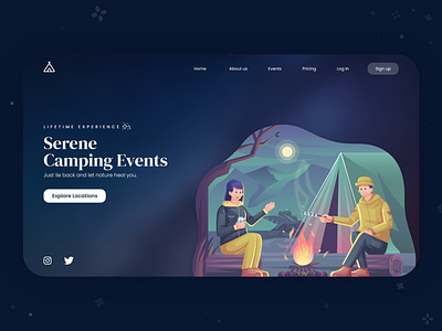 #DailyUI : Day 3 - Camping Events Landing Page adobe xd adobexd camping camping events design graphic design illustration landing page landing page design landingpage layout design ui uiux xd