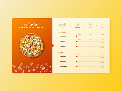 #DailyUI : Day 7 - Pizza Customization Settings