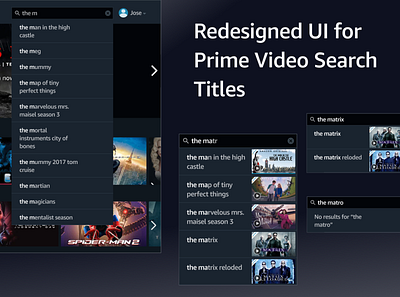 Amazon Prime Search UI amazon prime design figma interface design redesign search titles ux video