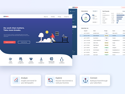 Virtual Assistant Website Design charts clean design dashboard data visualization design dropdown figma graphs interface design landing page design list modern ui redesign ui ux