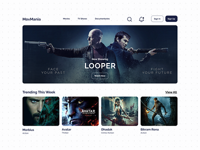 Movie Web App Design design designweb dribbblers landingpage landingpagedesign moviewebapp trending uidesigner uidesigners uidesigns uiuxdesigner userexperience uxdesigns uxinspiration uxui uxuidesign webdesigners