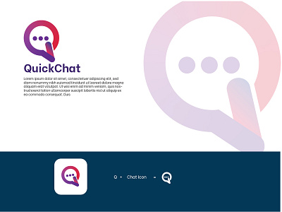 QickChat Logo Design Template chat freestyle logo fashion logo graphics design logo design q letter unique logo design