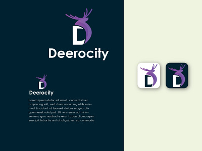 Deerocity Logo Design Template 3d animation branding colour logo design d lletter deer graphic design graphics design illustration logo design ui unique logo design