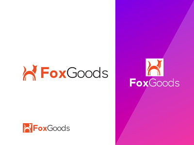 Fox Goods Logo Design Template 3d animal branding colour logo design design elements foxy goods graphic design illustration logo ui unique logo design