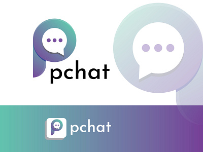 p chat letter logo template