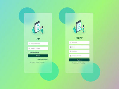 Login & Register UI Template 2022 glassmorphism graphics login register sign in sign up trends uiux unique logo design