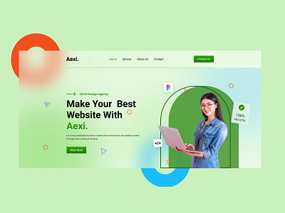 Aexi. UI/UX agency website template branding graphic design logo template ui uiux design website