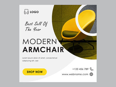 Modern Furniture sale social media post design template