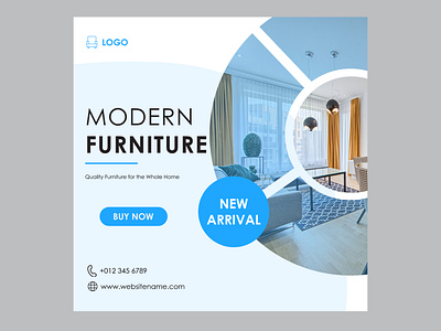 Modern Furniture new arrival social media post design template