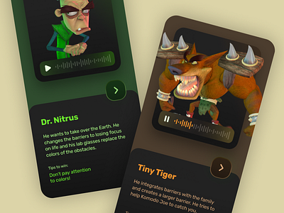 Crash Bandicoot game app app application design minimal ui uidesign ux