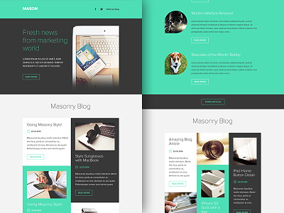 Freebie PSD+Sketch: Mason (Responsive Html Email Newsletter) campaignmonitor download email freebie html mailchimp newsletter psd rocketway sketch template themeforest