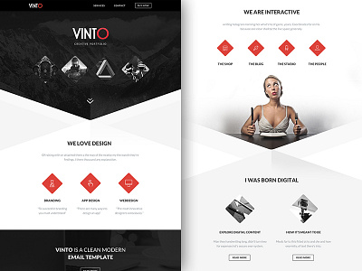 Freebie PSD+Sketch: Vinto (Responsive Html Email Newsletter) campaignmonitor download email freebie html mailchimp newsletter psd rocketway sketch template themeforest