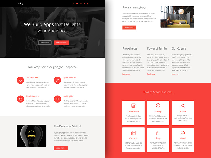 Freebie Psd+sketch: Unity (responsive Html Email Newsletter) By 