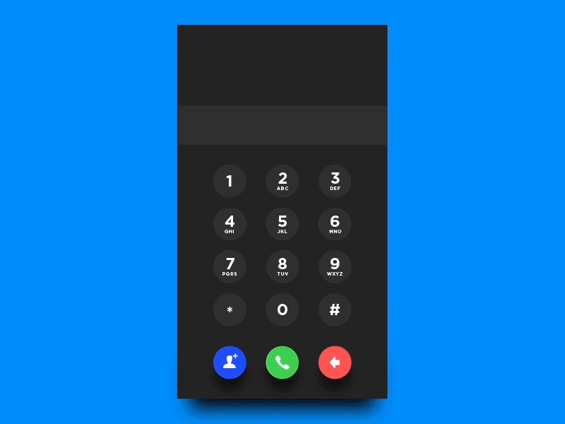 Animated Dial Pad animation clean design dial pad flat interaction interaction design interface material design ui user interface webdesign