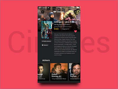 Cinema IOS App cinema app clean concept design flat ios ios application mobile design movie app ui user interface webdesign