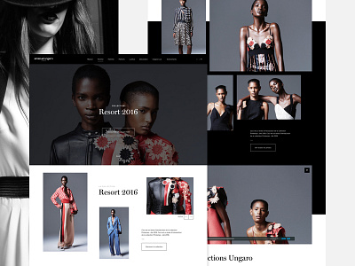 Emanuel Ungaro - Lookbook black clean fashion grid layout lookbook minimal typography userinterface ux webdesign website