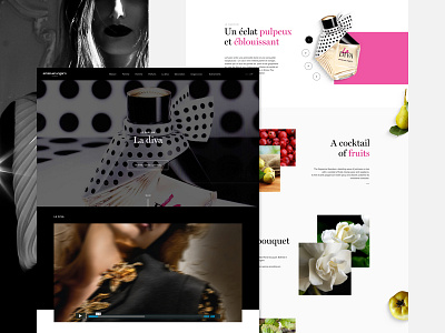 Emanuel Ungaro - Perfume page black clean fashion grid layout lookbook minimal typography userinterface ux webdesign website