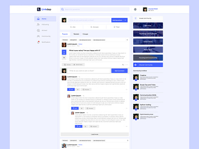 Linkdap Ask Questions website Design ask questions connect contribute design graphic design linkdap people quality answers ui uiux unique insights