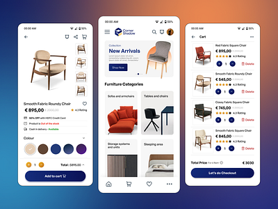 Furniture Mobile UI design branding dailyui furnitureapp furnituredesign graphic design hdshot newthing newui ui uxdesign